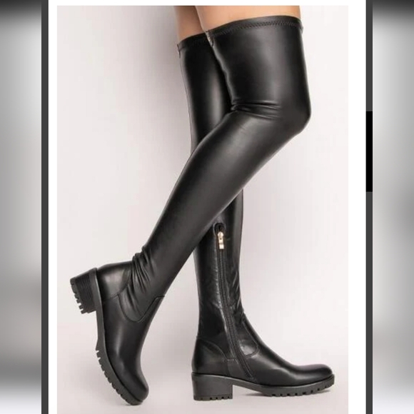 Azalea Wang combat over the knee Eureva boots NEW - Picture 6 of 11